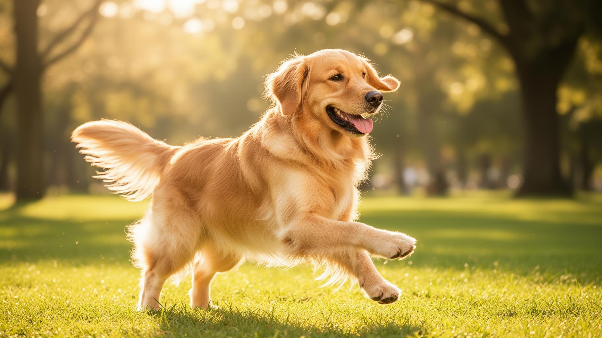 Happy playful puppy outdoors